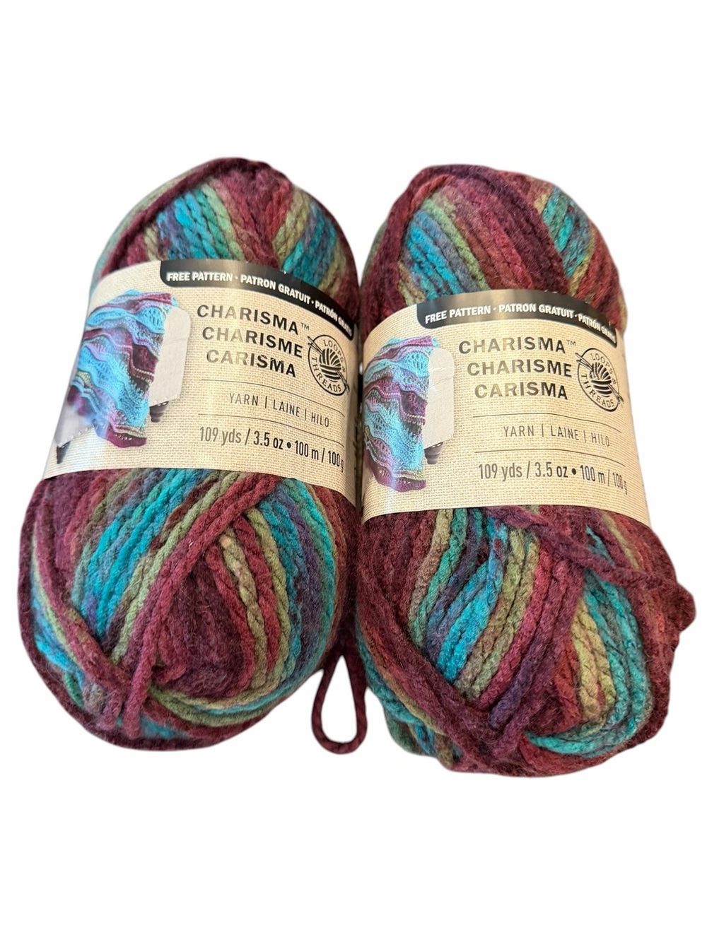 Loops & Threads Charisma Bulky #5 Weight Yarn 2 Skeins J33 Mulberry Bush New